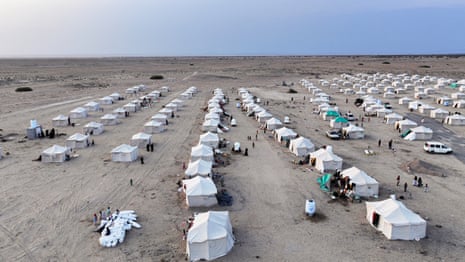 A drone view of a camp for internally displaced people near Aden in Yemen on 19 September, 2026.