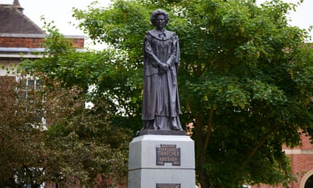 The statue of Margaret Thatcher, which has divided people in Grantham.