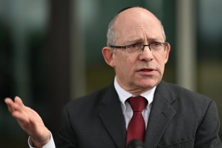 Israeli ambassador to Australia Hillel Newman speaks to the media outside Parliament House in Canberra, Thursday, 20 August, 2026.