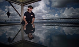 Nick Dutton, fire tower operator, Rural Fire Service in the Kowen Forest fire tower near Canberra.