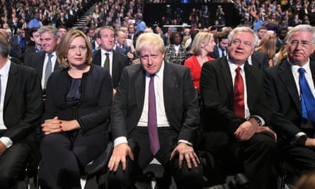 Amber Rudd and Boris Johnson on the front row