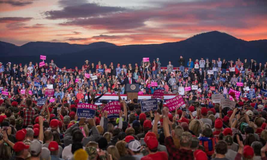 Under Montana's famous big sky, Trump addresses thousands of his supporters.