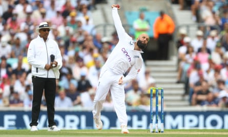 Moeen Ali bowls