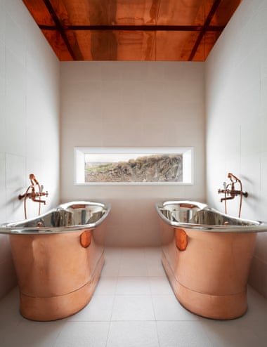 Copper bottomed … the twin metallic bathtubs.