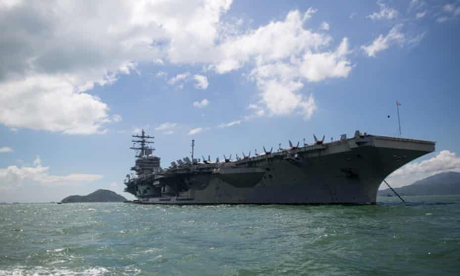 The US has sent the aircraft carrier USS Ronald Reagan to patrol the South China Sea