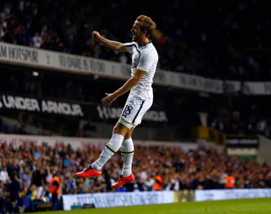 Harry Kane in action for Spurs in the Europa League in 2014.