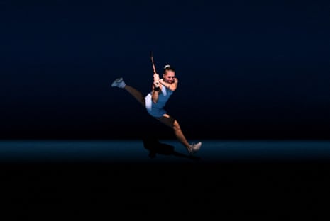 Ukraine's Oleksandra Oliynykova in action during her first round match against Madison Keys.