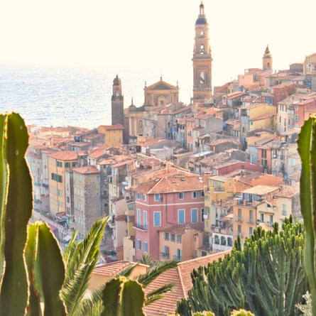 View of Menton, France, on a sunny day.
