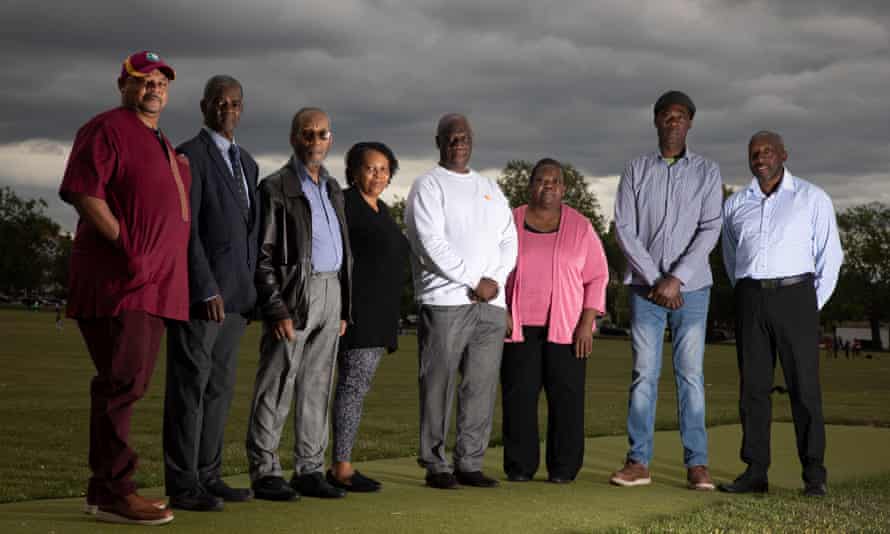 Lonsdale Skinner, president of the African Caribbean Cricket Association, with other officers and members Tim Gaspard, Franklin John, Lawrence Sinckler, Althea Smith, Roxanne Daniels, Percy Plunkett and Derek Gift-Simms (left to right).