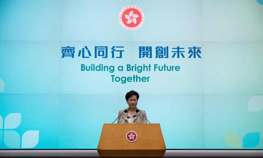 Carrie Lam gives her media conference on opening the border with the Chinese mainland.