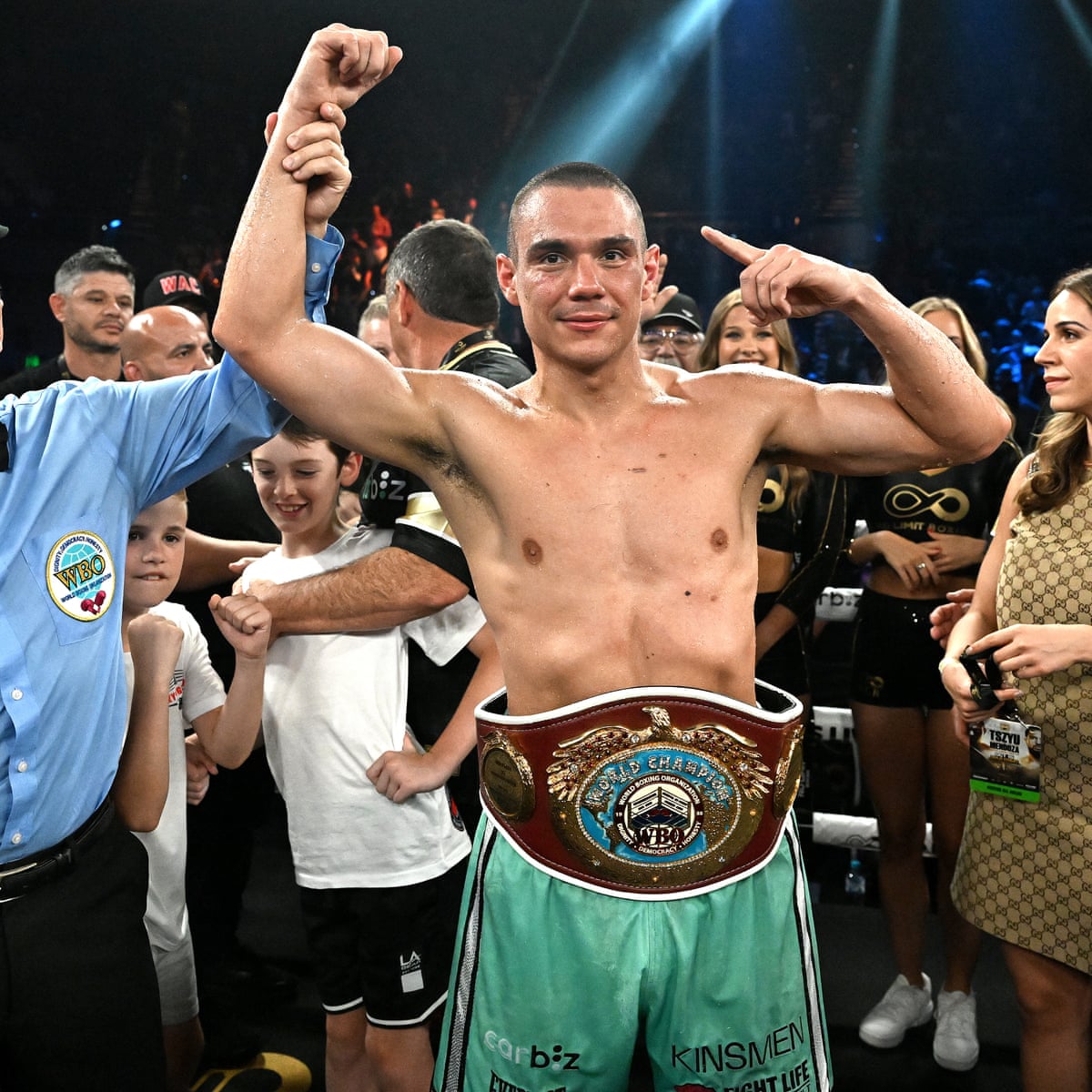 Where you at?': Tim Tszyu targets Jermell Charlo after retaining world title | Boxing | The Guardian