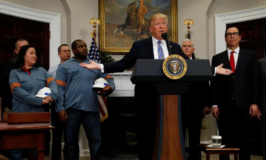 Donald Trump signs his US steel import tariffs into law.
