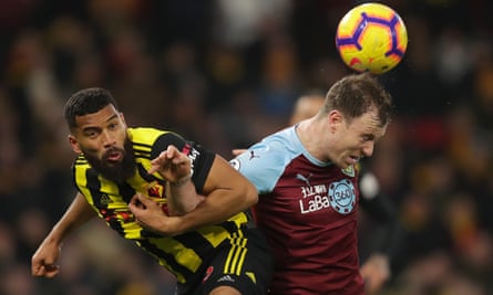 Adrian Mariappa, here in action against Burnley, says: ‘I always enjoy the challenge of playing against someone who’s bigger than me.’