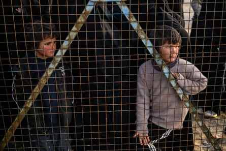 Children seen inside al-Hawl camp on 21 January.