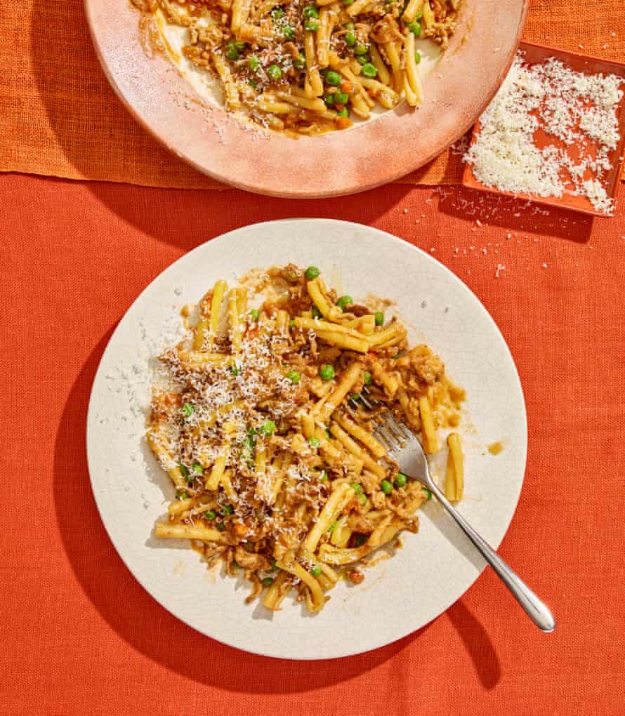 Jane Baxter’s lamb and pea ragu.
