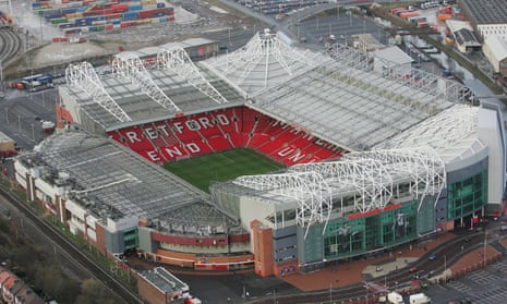 An aerial view of Manchester United's Old Trafford stadium