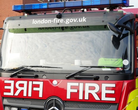 Close-up of London fire engine.