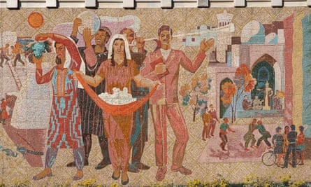 A mosaic at Bukhara railway station.