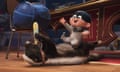 Honey badger plays with baby Gru Jr in Despicable Me 4.