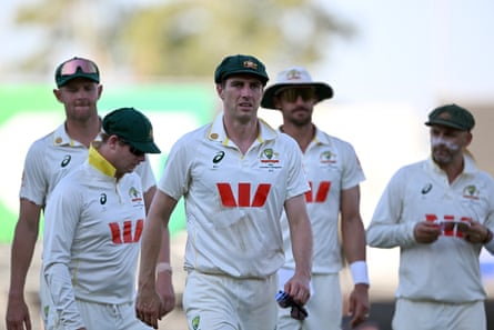 Australia’s bowling attack led by captain Pat Cummins is left frustrated after taking five Bangladesh wickets on day two of the first Test
