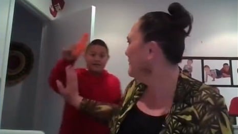 NZ minister's son crashes live Zoom TV  interview with deformed vegetable – video