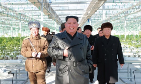 North Korean leader Kim Jong-un visits a vegetable greenhouse farm and a tree nursery.