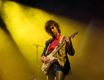 Hammond performing with the Strokes in Las Vegas last year.