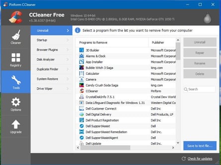 CCleaner Free.