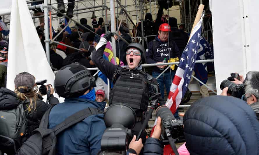 Trump supporters clash with police on 6 January 2021.