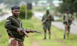 A military patrol in Harare
