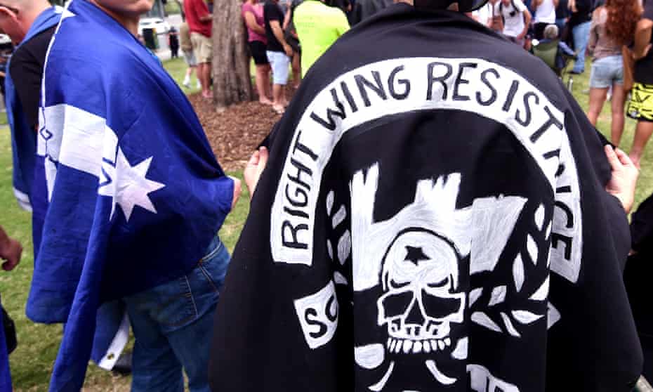 Supporters of the anti-Islamic group Reclaim Australia take part in a rally in Brisbane, Sunday, Nov. 22, 2015. Anti-racism protestors are holding a counter-rally near the Reclaim Australia group who have organised national protests around the country in the wake of the Paris terrorist attacks. (AAP Image/Dan Peled) NO ARCHIVING