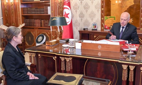 Tunisian president, Kais Saied, and the prime minister, Najla Bouden.