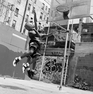 a boy playing basketball