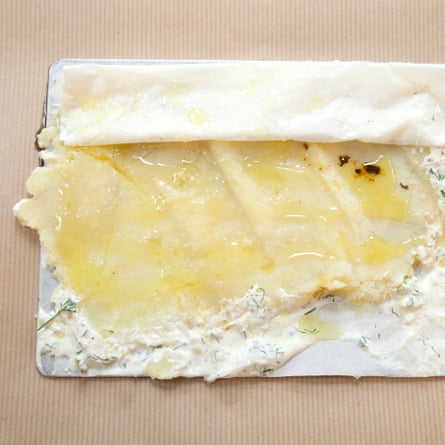 The ‘run over’ baked potato at Miznon, Soho, London