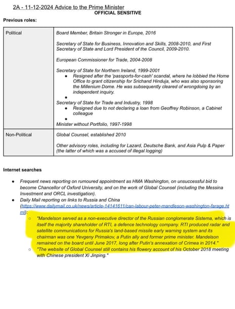 स्टार्मर का कहना है कि यह ‘विश्वास को कमजोर करता है’ क्योंकि उन्हें मैंडेलसन की जांच में विफलता के बारे में नहीं बताया गया था क्योंकि उन्हें कॉमन्स का सामना करना पड़ा – ब्रिटेन की राजनीति लाइव
