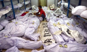 Bodies of heatwave victims in a morgue in Karachi, June 2015