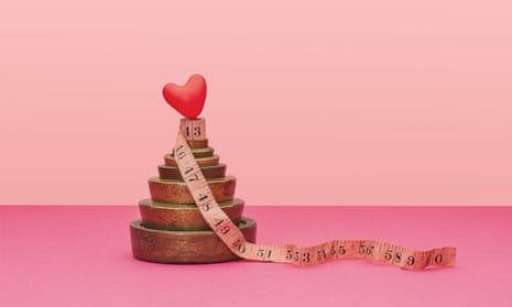 Tape measure round weights with a heart on top