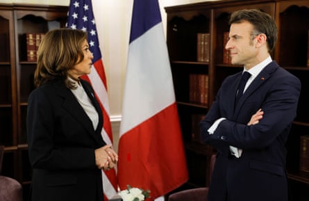 Kamala Harris with Emmanuel Macron