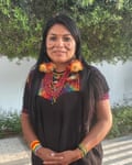Cop28 delegate Teresa Christa Mashian, 33, who is representing the Achuar people from the Ecuador Amazon.