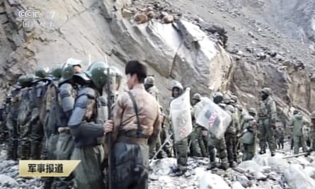 Chinese video footage showing Indian and Chinese troops facing off in 2020.