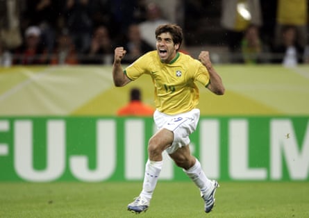 Juninho Pernambucano celebrates scoring for Brazil against Japan at the 2006 World Cup.