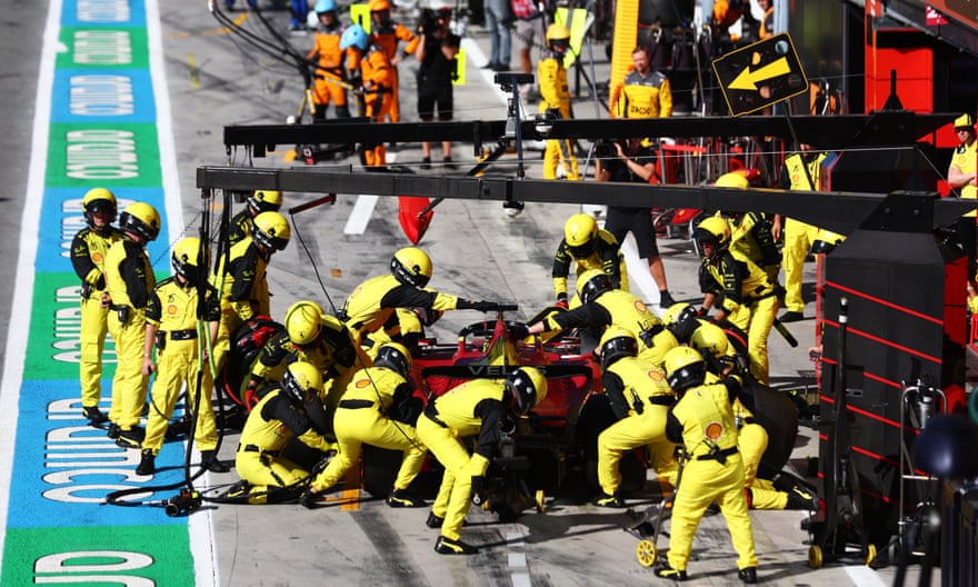 Charles Leclerc in the pits.