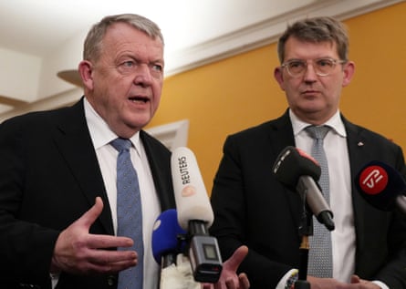 Former foreign minister, Lars Lokke Rasmussen (left) with Troeld Lund Poulsen (right).