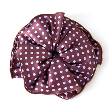Anthropologie Polka Dot Satin Hair Scrunchie