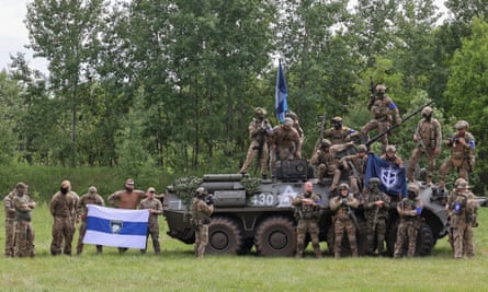 Members of the Russian Volunteer Corps and Freedom of Russia Legion in Kharkiv in May.