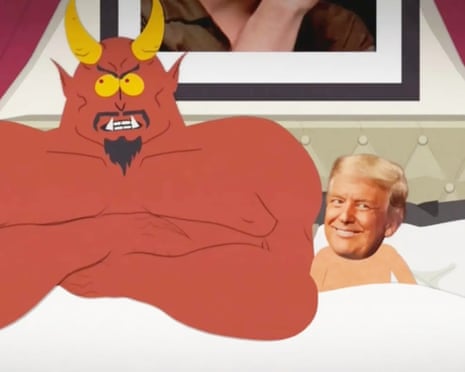 animated satan next to trump