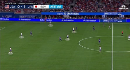 The USWNT’s shape against Japan.