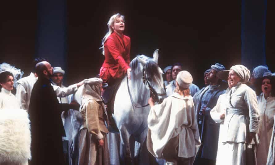 Karita Mattila in Don Carlos by Verdi, conducted by Bernard Haitink at the Royal Opera House, 1996. His sense of the dramatic was greatly enhanced by his experience of opera.