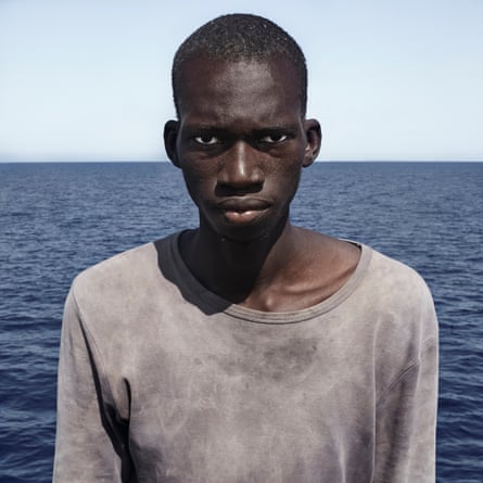 Amadou Sumaila at the time of his rescue from the Mediterranean in 2016