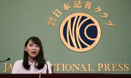Agnes Chow speaks during a news conference in June